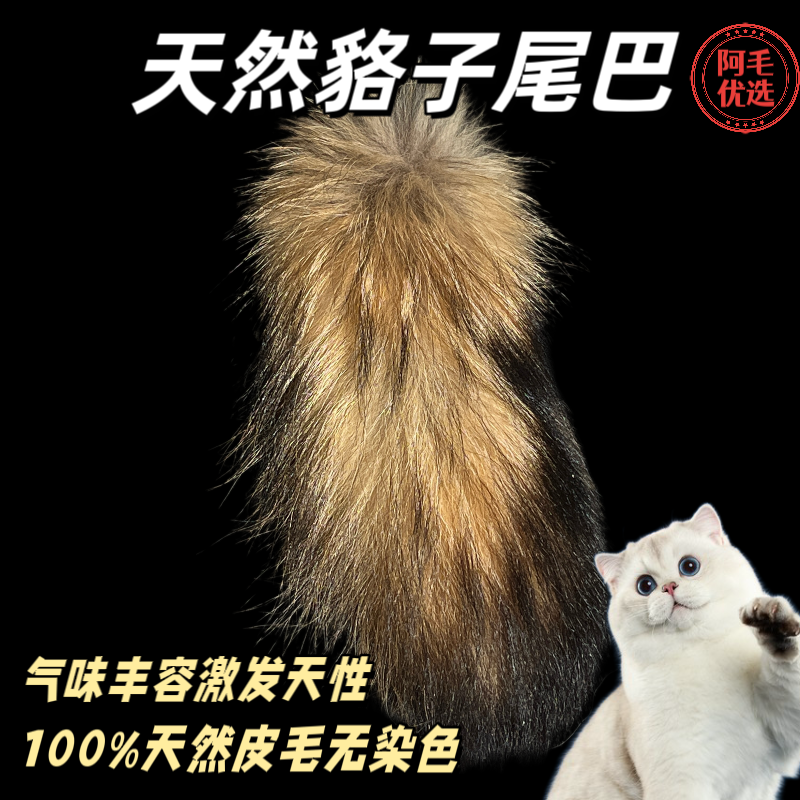 猫咪丰容玩具天然貉子尾巴貉子皮毛片逗猫棒猫咪用品猫猫玩具,宠物/宠物食品及用品,逗猫棒,淘宝优惠券,粉丝福利购,淘宝优惠卷