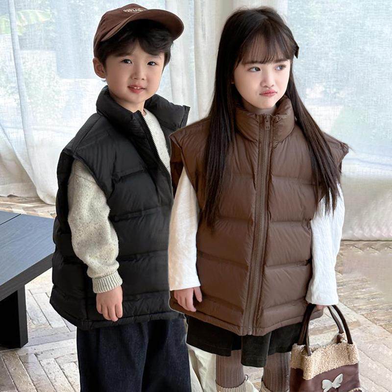 优款儿童加厚羽绒服马甲2025冬季新款男女童立领背心内胆保暖外套