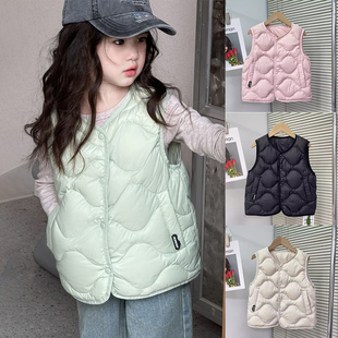 优系日本儿童轻薄羽绒服马甲中大童校园内搭保暖宝宝背心羽绒内胆