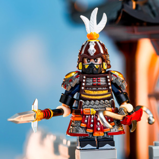 中国古代西楚东汉战士陷阵营蒙古骑兵盔甲小人仔益智拼装积木玩具
