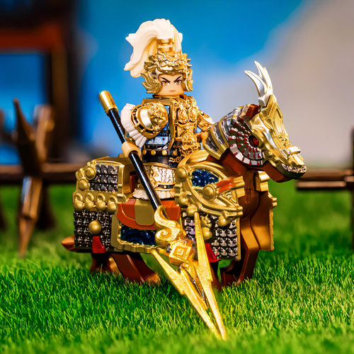 国潮玩具三国演义盔甲版马超国风武将益智装玩具第三方积木人仔