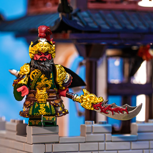 三国演义关羽五虎将人仔积木玩具