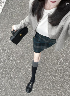 幂味穿搭  黑色显瘦打底袜拼接过膝袜长筒袜子女小腿袜加厚高筒袜