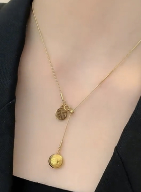 钛钢不掉色福喜吊坠项链女中国风