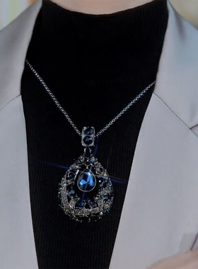 倾城之恋毛衣链高端大气水滴项链