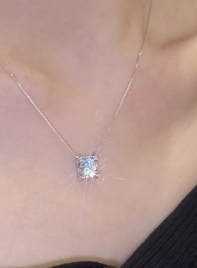 莫桑石吊坠项链女轻奢颈链配饰潮