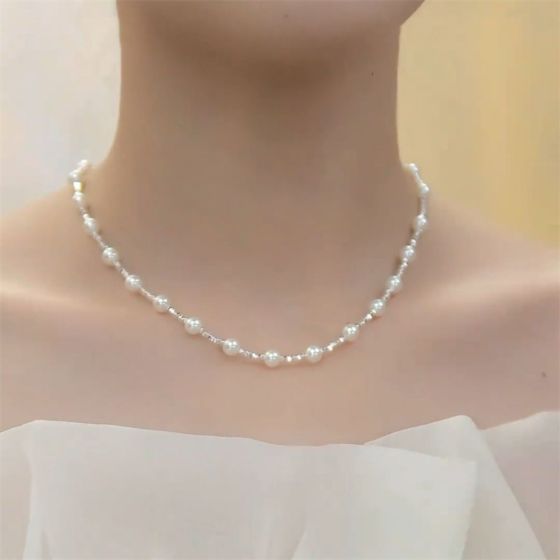 满天星碎银子珍珠项链女