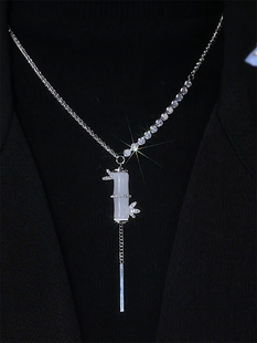 网红猫眼石竹节项链女长款气质高级感2023新款毛衣链节节高升配饰