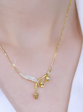 铃兰花项链网红钛钢不掉色锁骨链