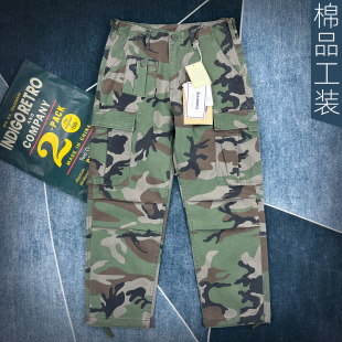 裤 口袋直筒长裤 男2025新款 美式 纯棉户外军旅纯棉弹力 春季 迷彩工装