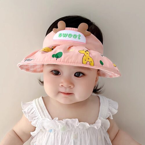 夏季婴幼儿空顶帽 宝宝遮阳帽超萌透气薄款防晒男女童可爱太阳帽