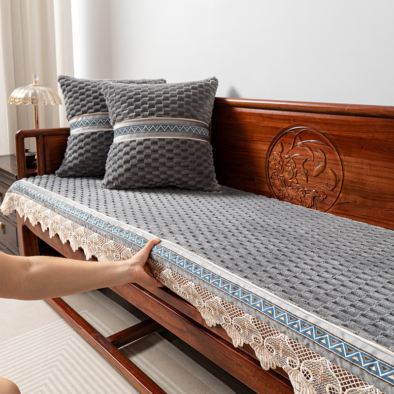 海绵沙发垫加绒保暖精致花边