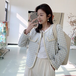 洋气小香风套装女高级感外套春秋法式小个子百搭名媛气质西装上衣