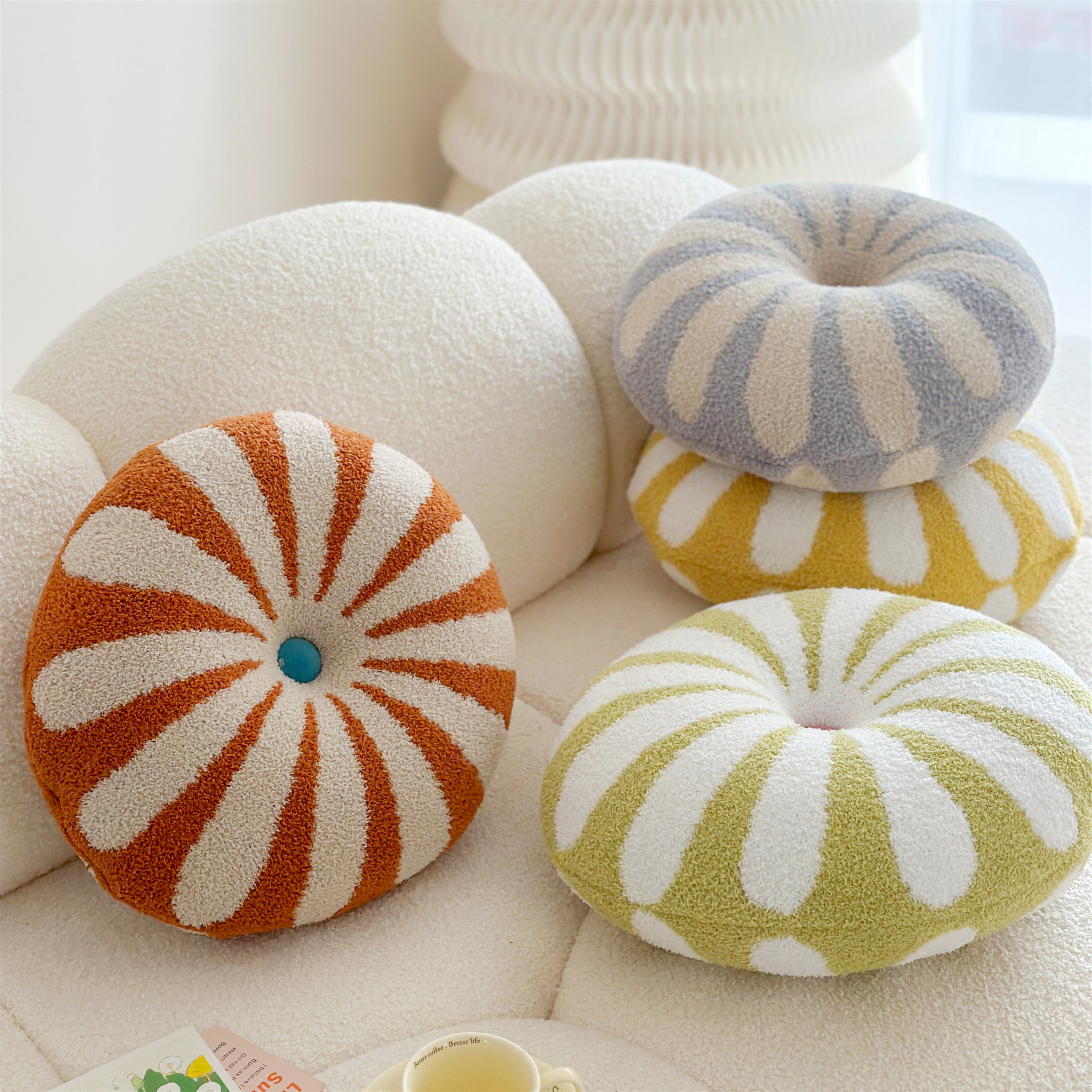 小奶糖 毛绒绒圆形座椅靠枕靠垫 卧室沙发飘窗装饰抱枕拍摄道具,居家布艺,靠垫/抱枕,淘宝优惠券,粉丝福利购,淘宝优惠卷