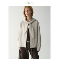 INSIS FEMME double-layer woven natural long-staple cotton top for women to wear more stylish hooded sweatshirts in autumn thumbnail 5