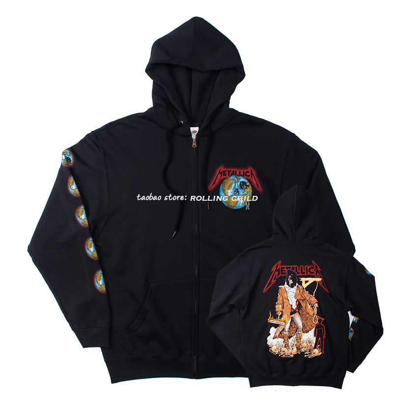 正版metallica乐队地球人vintage摇滚连帽衫卫衣a 官方现行版