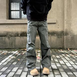 褲 直筒寬松口袋伐木工裝 美式 子 潮牌新款 休閑長褲 男女春秋季 LEFT7
