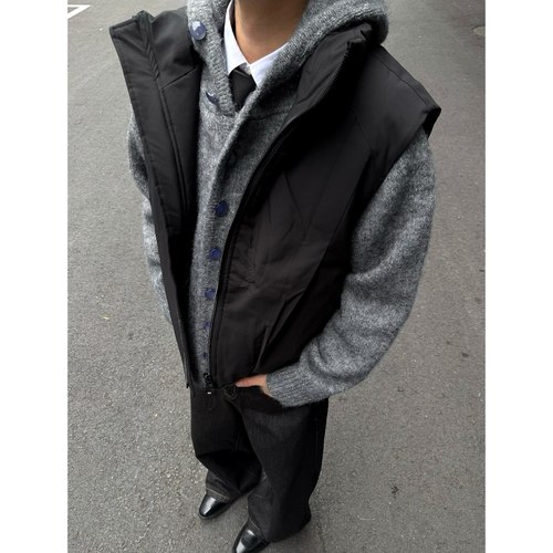 05PSYT90白鸭绒羽绒服机能解构立领马甲背心加厚保暖日系男女秋冬