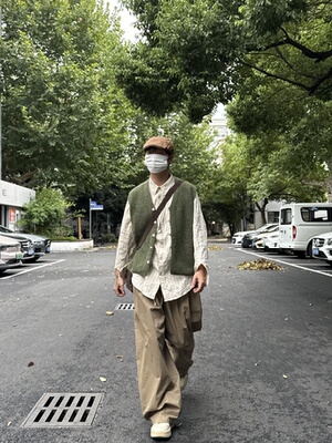 05PSYT美式复古cleanfit短款羊毛混纺针织马甲男女开衫背心外套秋