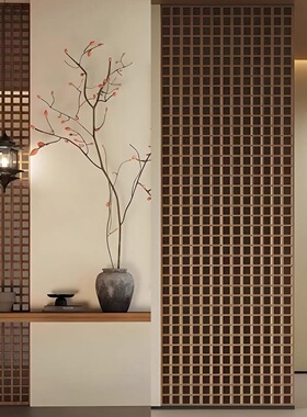 实木格子中式花格花窗定制宋氏隔断美学屏风入户玄关格栅网格板