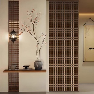 实木格子中式花格花窗定制宋氏隔断美学屏风入户玄关格栅网格板