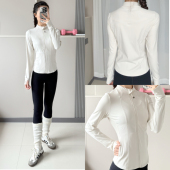 高级感瑜伽服外套女秋新款 运动上衣 显瘦立领拉链跑步健身夹克长袖