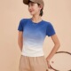 洋白菜工厂无缝一体织瑜伽服运动上衣女2026新款 t恤夏 渐变色短袖