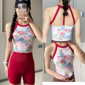 防震聚拢美背速干运动户外印花健身服上衣 新款 新品 瑜伽背心女夏季