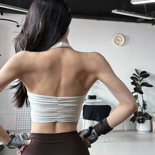 性感挂脖吊带背心女 瑜伽背心跑步美背运动内衣普拉提健身文胸