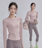 2026秋冬季 T恤女紧身瑜伽服显瘦跑步普拉提训练健身上衣 运动长袖