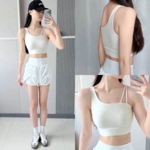双肩细带美背一体式运动内衣防震跑步健身文胸性感瑜伽背心女外穿
