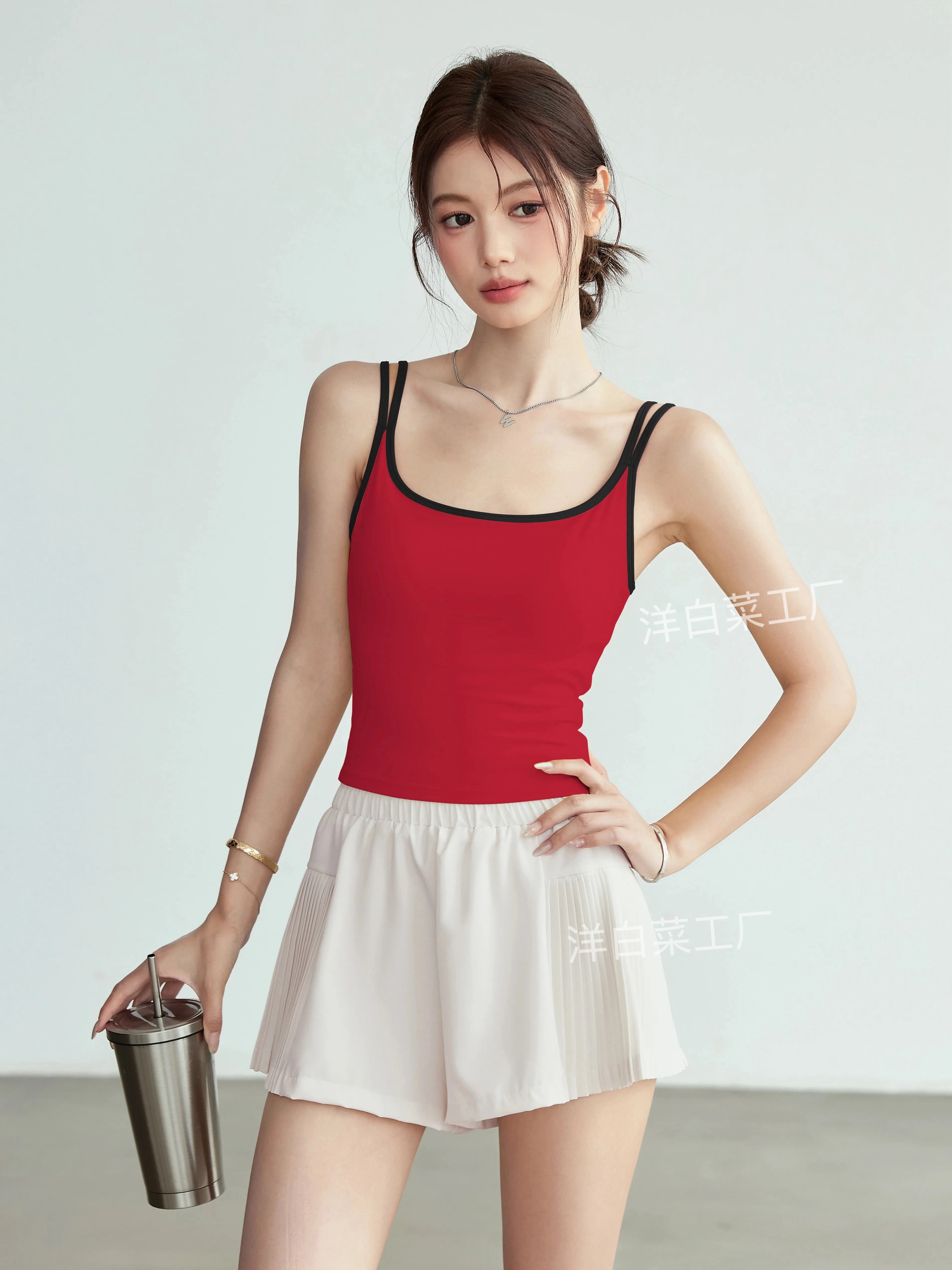 洋白菜工厂运动背心女收副乳撞色瑜伽内衣一体式普拉提健身文胸,运动/瑜伽/健身/球迷用品,瑜伽背心,淘宝优惠券,粉丝福利购,淘宝优惠卷