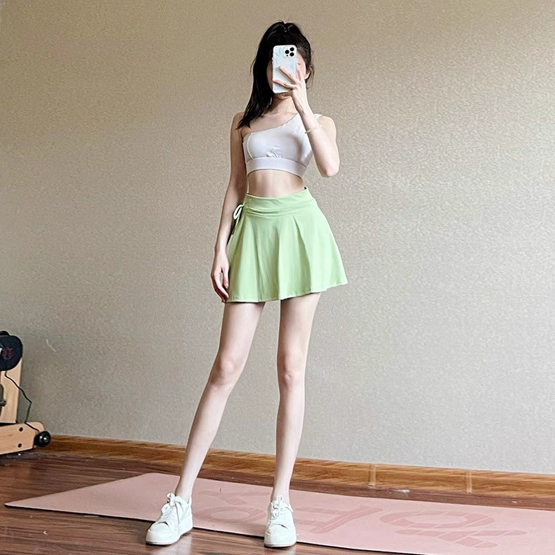 防走光假两件高腰运动瑜伽短裙羽毛球网球裙裤速干口袋短裙侧开叉,运动服/休闲服装,运动半身裙,淘宝优惠券,粉丝福利购,淘宝优惠卷