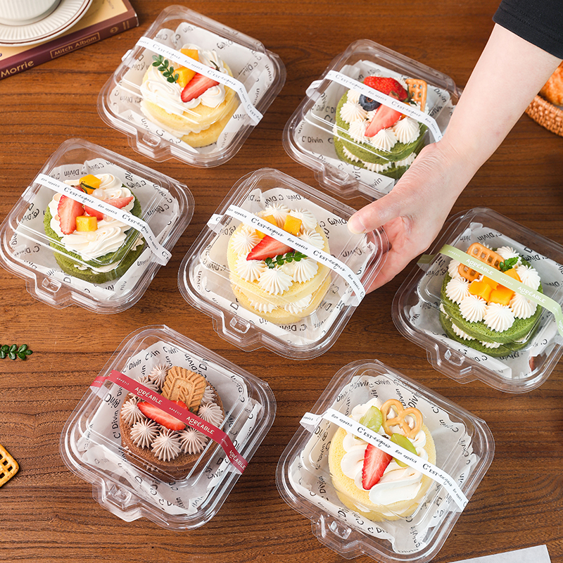 蛋糕包装盒提拉米苏盒子慕斯千层便当甜品烘焙一次性打包春游野餐