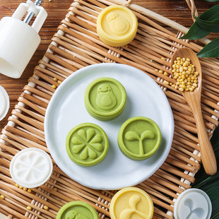 速发绿月糕模具家用0克手压式做冰皮豆饼的压模方压点心糕点印具