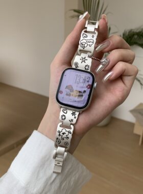 涂鸦腊肠狗金属表带适用11s10代苹果表带s9iwatch87se6小米9pro