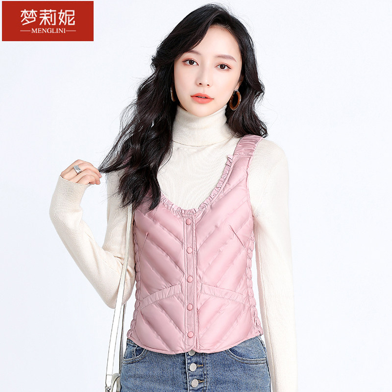2025新版羽绒马甲女款内穿轻薄短款修身贴身内胆吊带背心坎肩秋冬