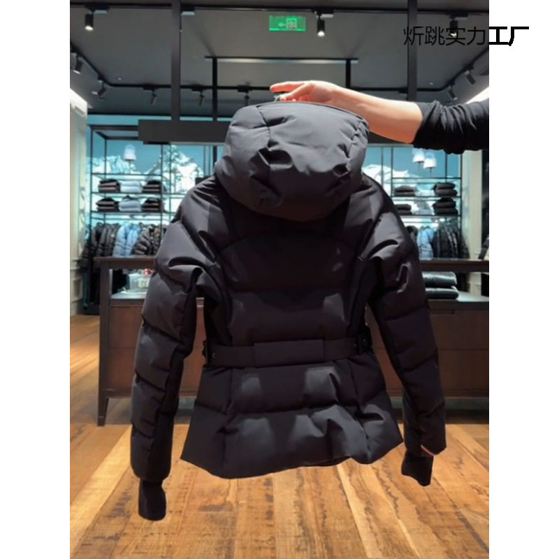 独特超好看黑色收腰短款羽绒棉女冬季2025新款高端修身滑雪服外套