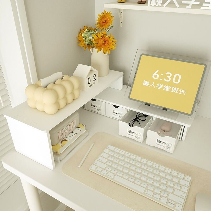 显示器置物架宿舍电脑增高架桌面收纳盒ins少女心桌面电脑增高架