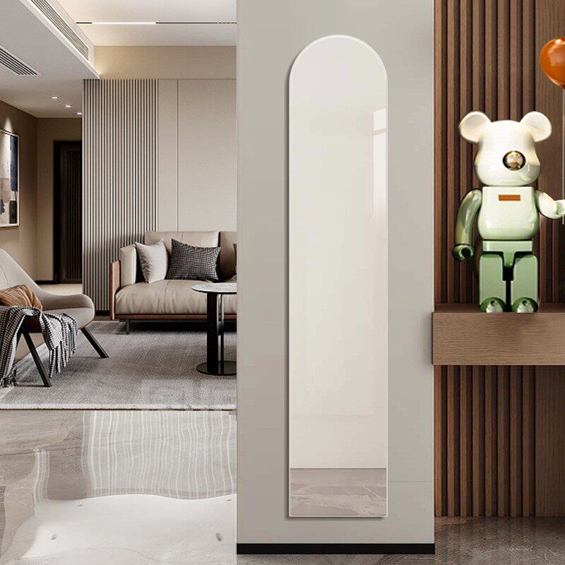 无框极窄镜收纳拱形方形家用潮流圆角可定制落地简约现代椭圆形全