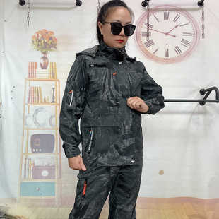 迷彩工作服套装男装女装纯棉春秋季弹力外军户外工装耐磨劳保服