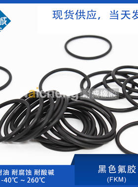 黑色氟胶O型圈外径25/28/30/32/35/38/40/42/45/48/50*5mm耐高温