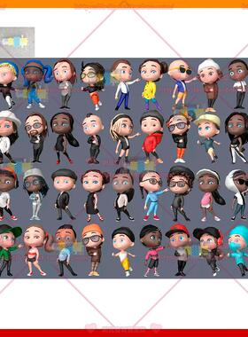 Unity3D Low poly characters 2 05 1.0卡通可爱动画人物角色模型