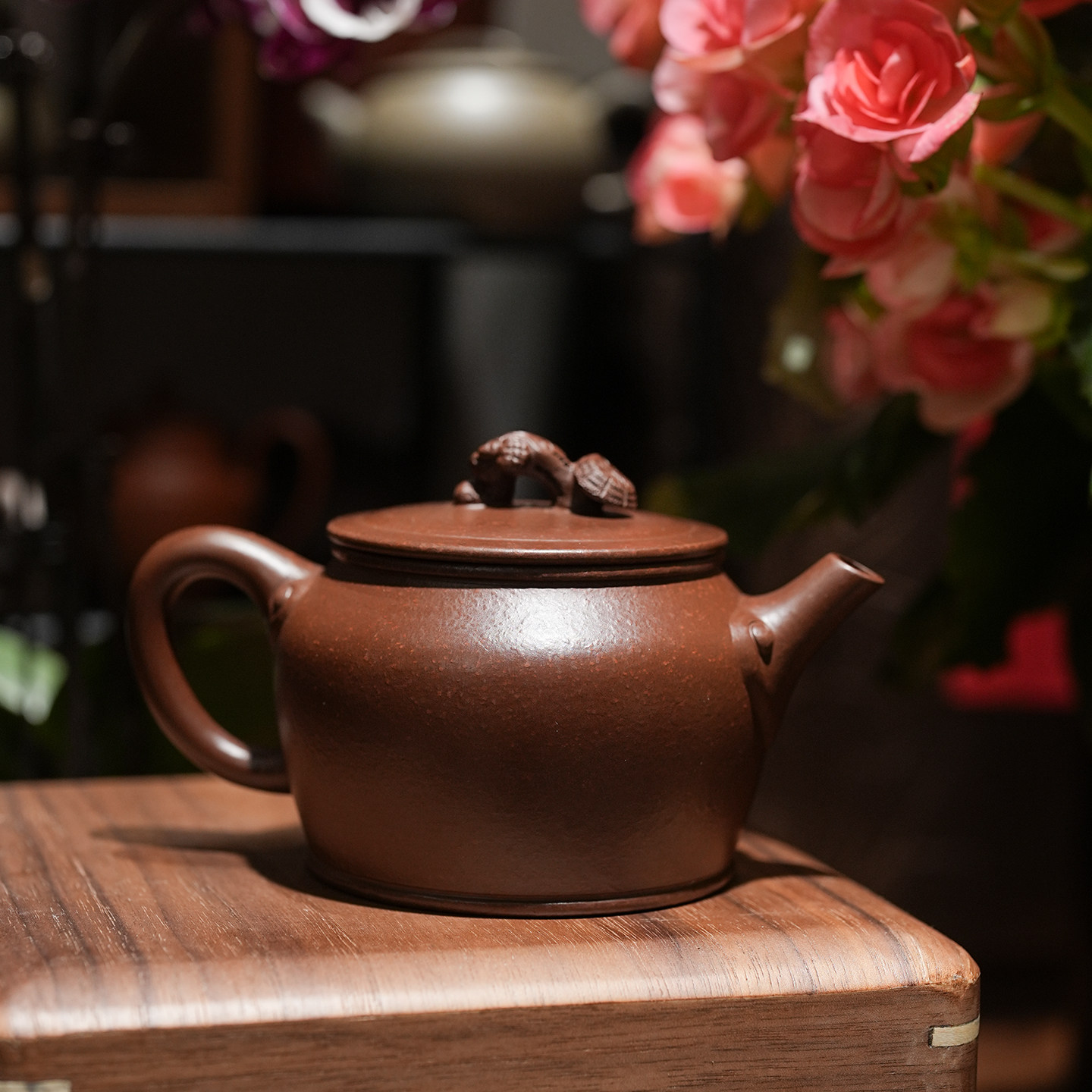 灵芝壶 紫钰金砂 佩选原矿紫砂 茶壶约200cc 经典器型德中