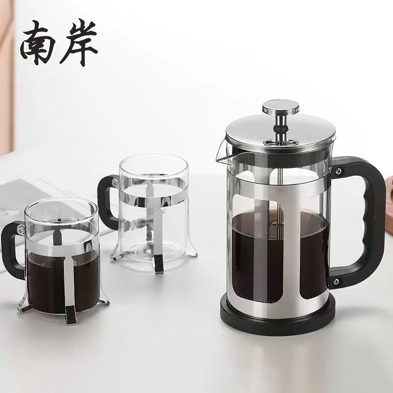 食品级耐高温玻璃手冲法压壶咖啡壶过滤压滤壶法式冲茶器打奶泡器