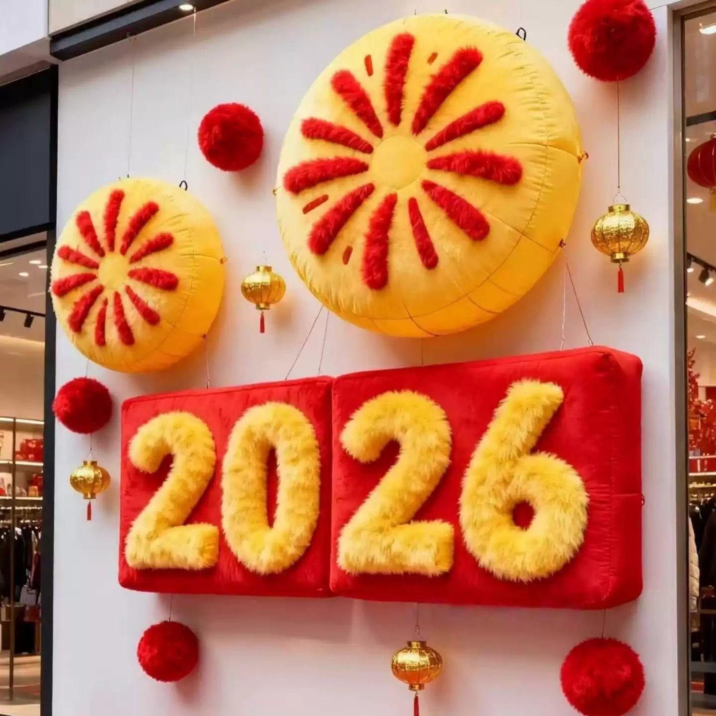 2026新年烟花造型充气气模装饰气球红色毛绒拍照道具氛围创意布置,节庆用品/礼品,充气气模,淘宝优惠券,粉丝福利购,淘宝优惠卷