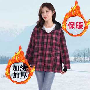 罩衣女冬季加绒加厚成人干活外穿短款漂亮防污围裙新款大褂工作服