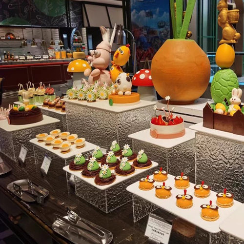 亚克力石头纹展架商务茶歇摆件