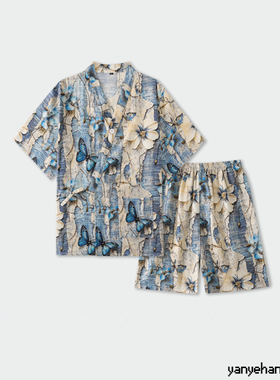 新款汗蒸服女款亚麻情侣高档居家服睡衣男桑拿按摩服洗浴服足浴服