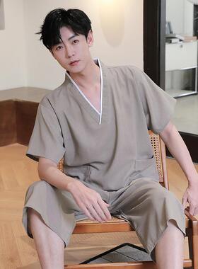 汗蒸服男款七分裤简约情侣装桑拿服洗浴服采耳服足疗按摩服洗浴服